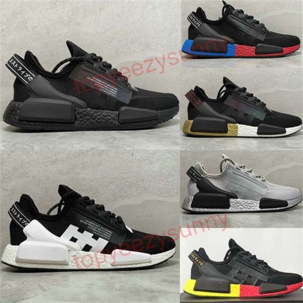 

nmd runner r1 v2 running shoes primeknit triple black white nmds designer for men women sports sneakers eur 36-45 brazil mikee