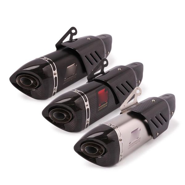 

exhaust pipe 38-51mm motorcycle muffler vent tube stainless steel carbon fiber 450mm for atv dirt street bike