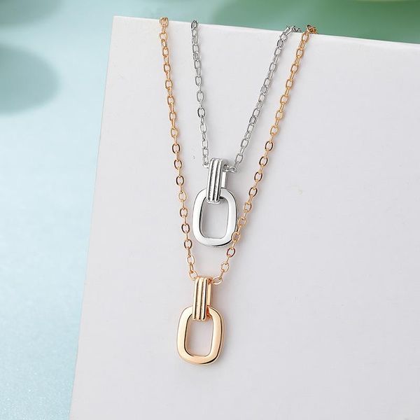 

chokers 2021 the ins fashion necklace is versatile, interlocking clavicle chain, short choker gift for women, Golden;silver
