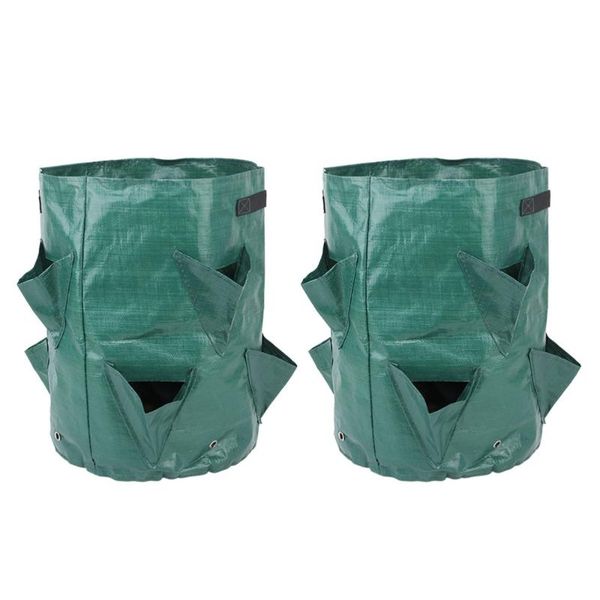 

planters & pots 2pcs portable strawberry planting bag non-woven nursery