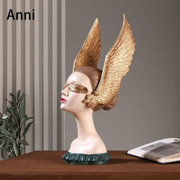 

decorative objects & figurines creative wings girl resin figurine nordic modern wedding decorations living room deskfigure statue orname