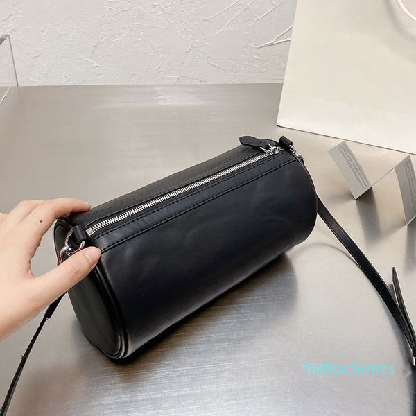 

brand letter drum bag shoulder bag real leather durable brand designer messenger bags woman handbag