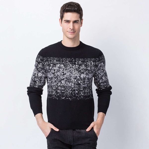 

2021autumn and winter new snowflake sweater fashion casual men's wear, White;black