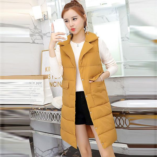 

women's vests female down cotton vest outwear autumn winter long sleeveless waistcoats women solid color casual fp1310, Black;white