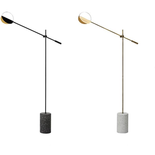 

nordic modern simple black floor lamp bedroom bedside lighting living room terrazzo floor lamp corner led light stand
