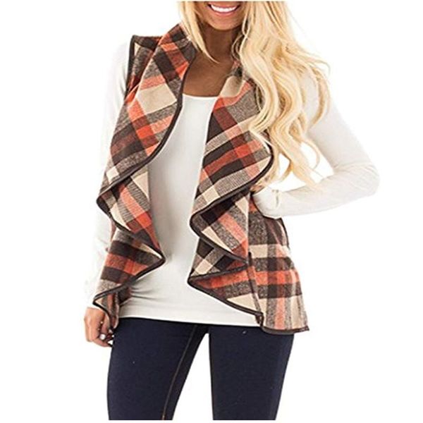 

women's jackets winter fall warm plaid autumn pocket womens collar jacket duster coats ladies outwear loose cardigan, Black;brown