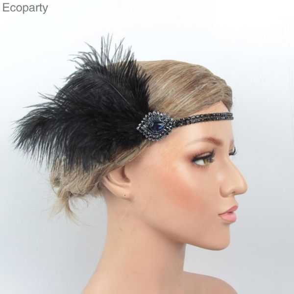 

the 1920s rhinestone ribbon feather headpiece and gatsby ball banquet feather headpiece
