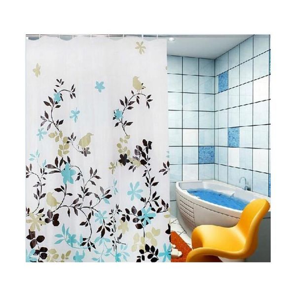 

wholesale- floral 1.8*1.8m waterproof peva shower bathroom curtain with hooks bathing shower curtain fabric home jlldvh warmslove