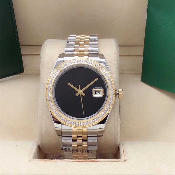 

luxury designer classic fashion automatic mechanical watch size the diamond ring sapphire glass waterproof function christmas gift, Slivery;brown