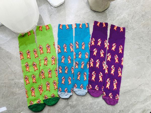 Дизайнер свинья вязаные хлопчатобумажные чулки носки для женщин 2021 мода золотая нить свиньи весенние летние женские девушки спорт длинный носок чулок