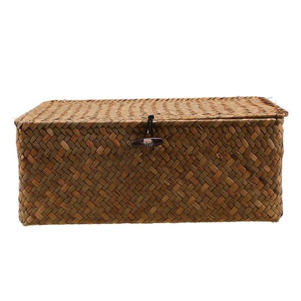 

storage baskets seaweed hand-woven desksundries clothes basket finishing with lid