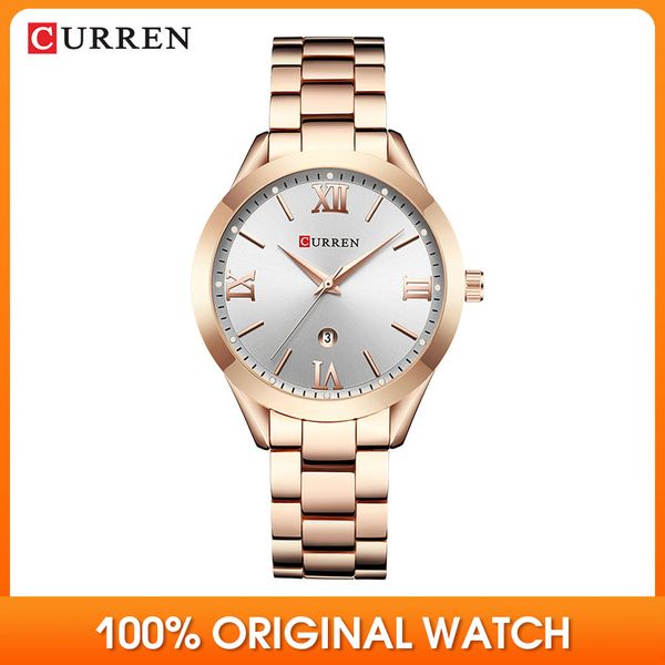 

curren gold watch women watches ladies creative steel women's bracelet watches female clock relogio feminino montre femme 210310, Slivery;brown