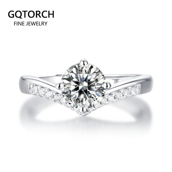 

cluster rings princess crown design 925 sterling silver marquise moissanite ring round brilliant cut solitaire engagement bride jewelry, Golden;silver