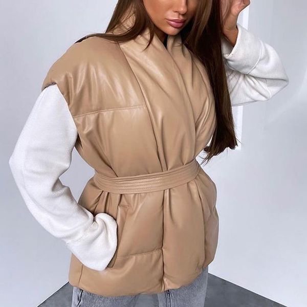 

women's vests xmax fashion casual v neck faux collar women elegant slim pockets coats solid wide shoulders cotton ladies, Black;white