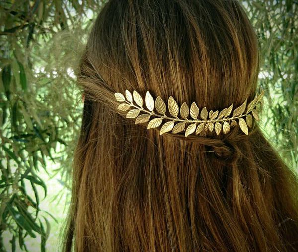 

style hairdrsing headdrs alloy hairpin leaf comb, Golden;silver