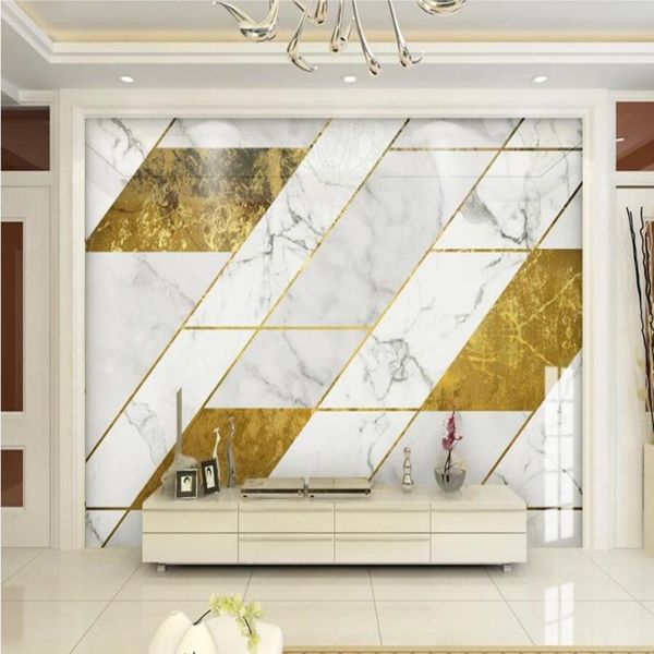 

wallpapers milofi custom large wallpaper mural 3d minimalistic geometric golden line marble pattern background