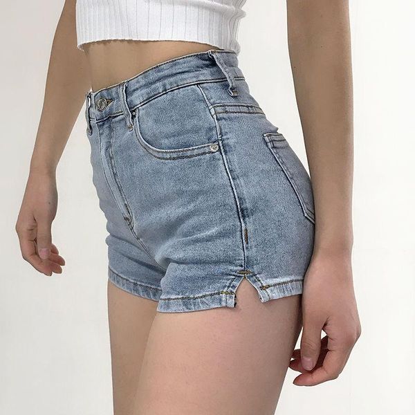 

women's shorts high waist plus size jeans 2021 summer denim cotton splicing ladies skinny nightclub super short jean, White;black