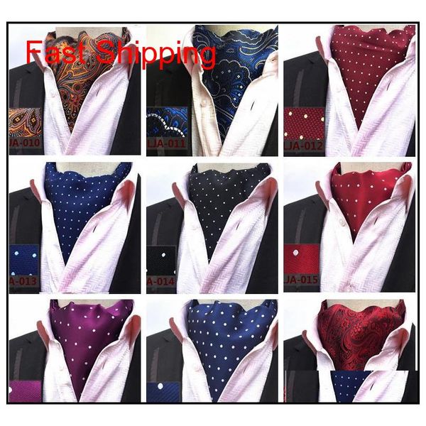 

mens cravat ties vintage polka dot floral wedding formal cravat ascot scrunch self british style gentleman polyest jllfwj bdedome, Black;purple