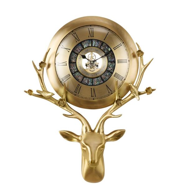 

100% pure copper 3d wall clocks home decore high end luxury wall digital clock living room decoration clock modern design