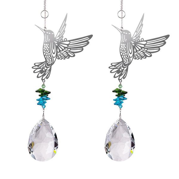 

decorative objects & figurines suncatcher crystal window hanging metal bird pendant rainbow artificial garden porch decor birthday gift for