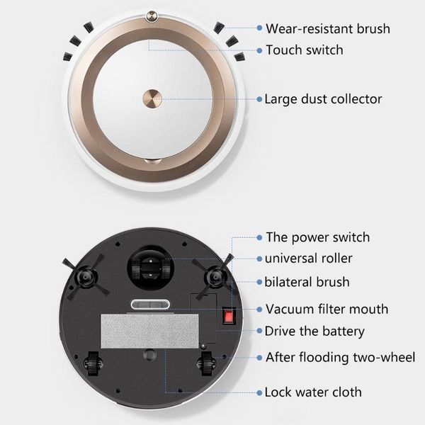 

vacuum cleaners wireless cleaner automatic voice prompts one-button control sweeping/mopping/vacuuming low noise rechargeable