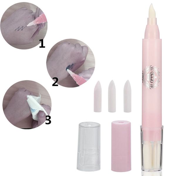 

3pcs microblading skin piercing surgical eyebrow marker pen with measure ruler +magic eraser remover brush tattoo scribe tool