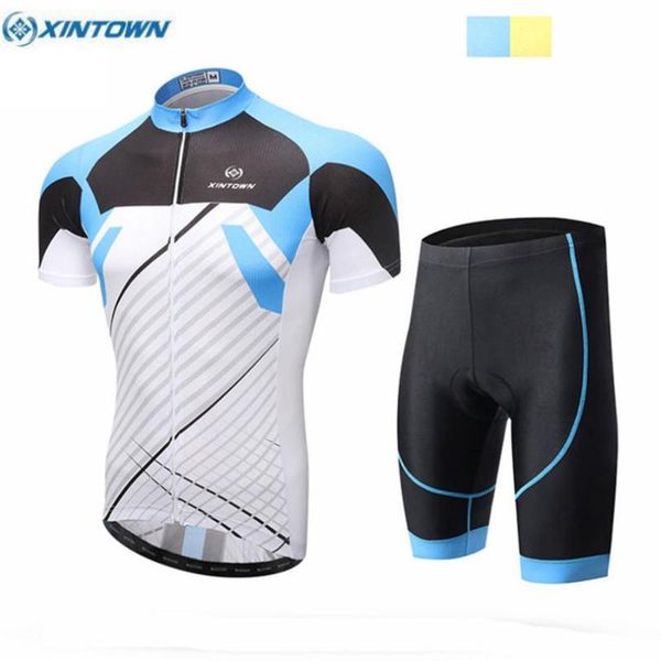 

racing sets xintown men cycling jersey clothing roupa bib shorts set 2 colors, Black;blue