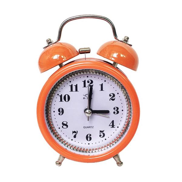 

other clocks & accessories vintage retro twin bell cute silent movement alarm clock for kids loud analog battery operated with nightlight