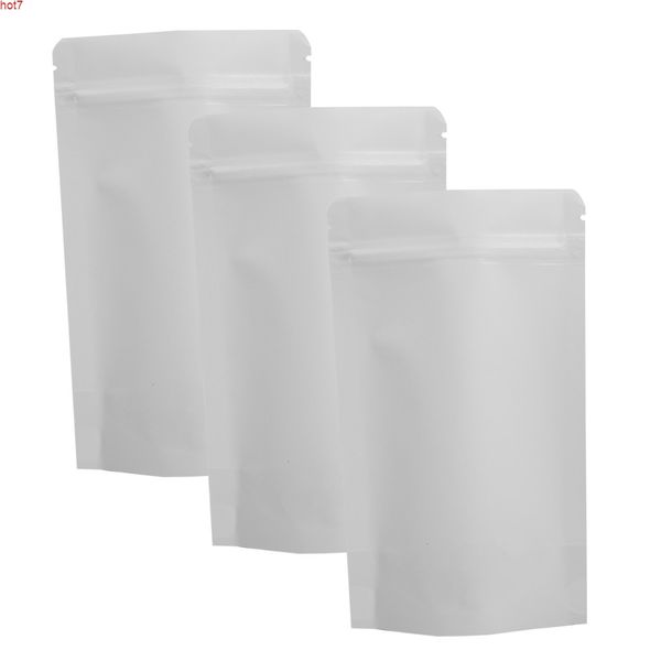 Alta qualidade tamanho grande stand up ziplock sacos de papel kraft alimento de selagem de calor um material de grau embalagem com rasgo notchhigh qty