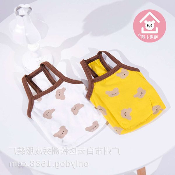 

spring summer teddy print short cool sense sling coat cat and dog pet clothing
