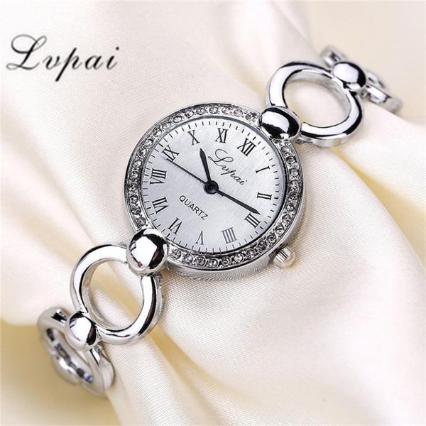 

wristwatches ladies watches lvpai casual women clock round bracelet watch luxury quartz zegarek damski bayan kol saati, Slivery;brown