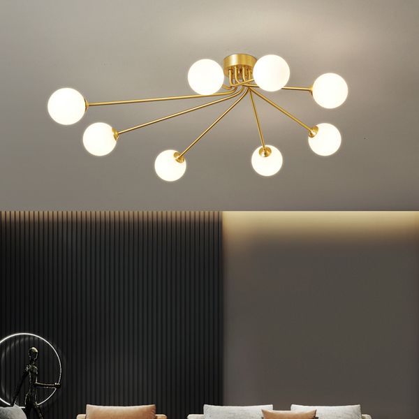 

nordic magic beans modern ceiling light chandelier golden glass ball room kitchen lighting lamp i9jw
