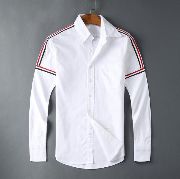 

men's casual shirts casual cotton shirt, long sleeve pocket, classic oxford style, color, fashion stripe, m2xl # m512021, White;black