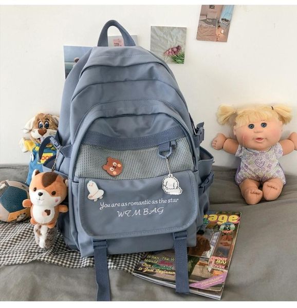 

backpack shoulder bag female ins simple large-capacity nylon backpacks women book teen girls bags for