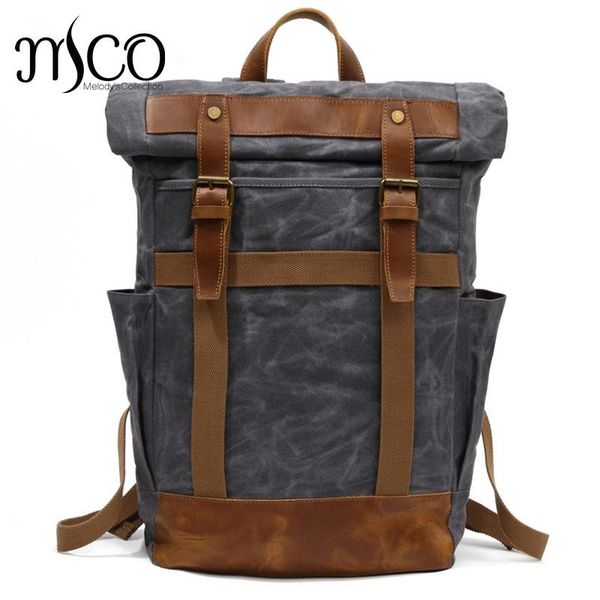 

backpack vintage men laplarge capacity multifunction backpacks male canvas school bags portable wearproof travel bag