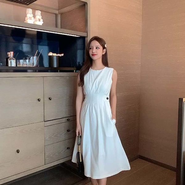

2021 New Summer Women Sleeveless Sweets Strapped Waist Black White 7bv6, Black;gray
