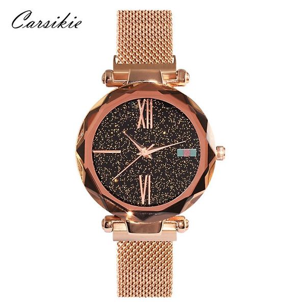

wristwatches magnetic strap gold women watch with fashion style, Slivery;brown