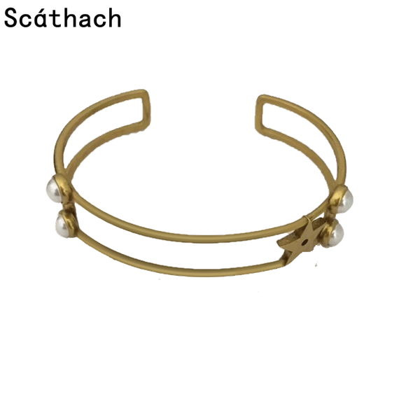 

bangle fashion female jewelry letter charm bracelets for women vintage hollow out bangles, Black