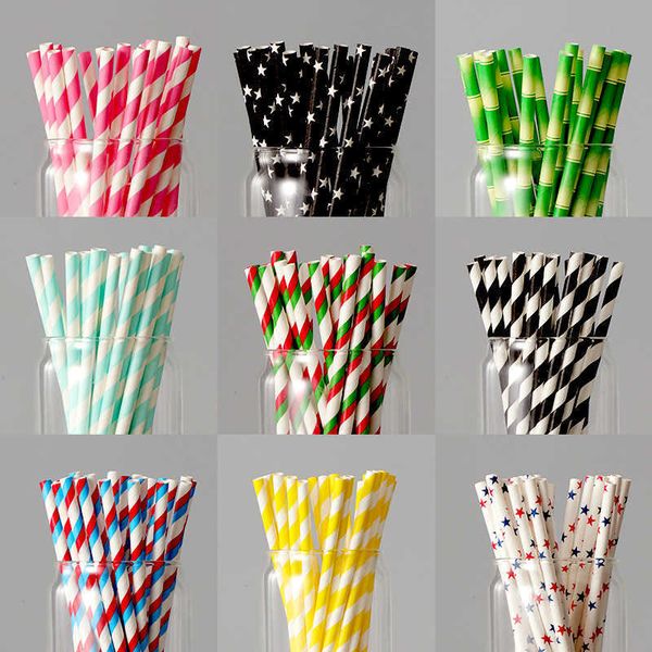 

color straw paper 100 disposable environmental protection creative juice cocktail art paper party table straw