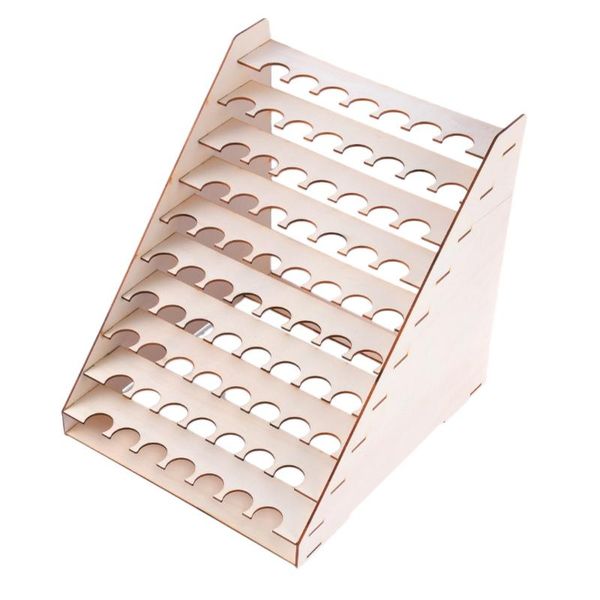 

hooks & rails wooden organizer tattoo paint bottles display rack brushes holder stand epoxy microblading storage model tool #1