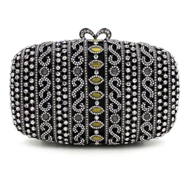 

elegant white crystal clutch purse yellow rhinestone women evening clutch bags wave ladies party handbags female mini prom bags