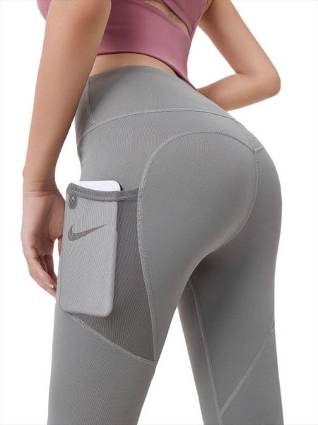 

summer height waist gym with womens leggings mesh pockets patchwork sport women fitness booty lifting legis for woman, Black