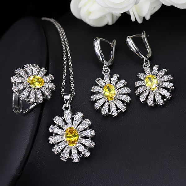 

national style jewelry chain jewelry necklace earring ring three piece set, Silver