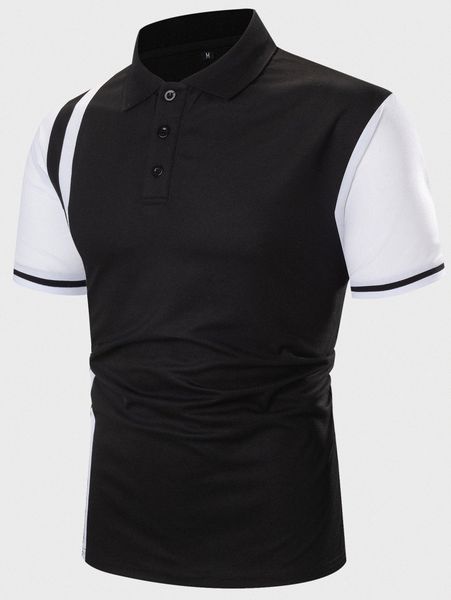 

men color block polo shirt b2hw#, White;black