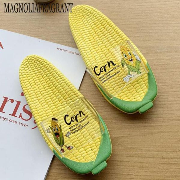 

slippers women creative corn home interior shoes bathroom slip-resistant summer soft bottom flip flops hy619, Black