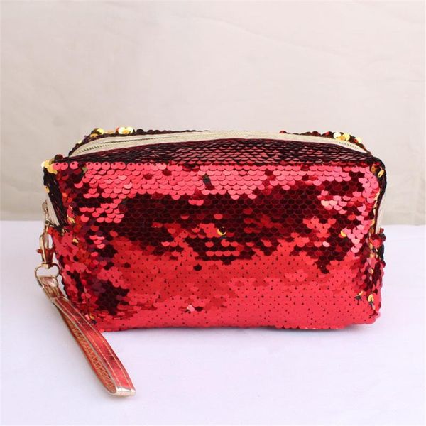 

cosmetic bags & cases fashion sequin glitter portable bag organizer holder small makeup case travel storage beauty wash zipper women girl bo