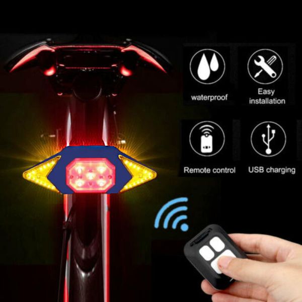 

bike lights mtb rear lamp smart turning signal cycling taillight intelligent usb bicycle rechargeable light remote control led warning