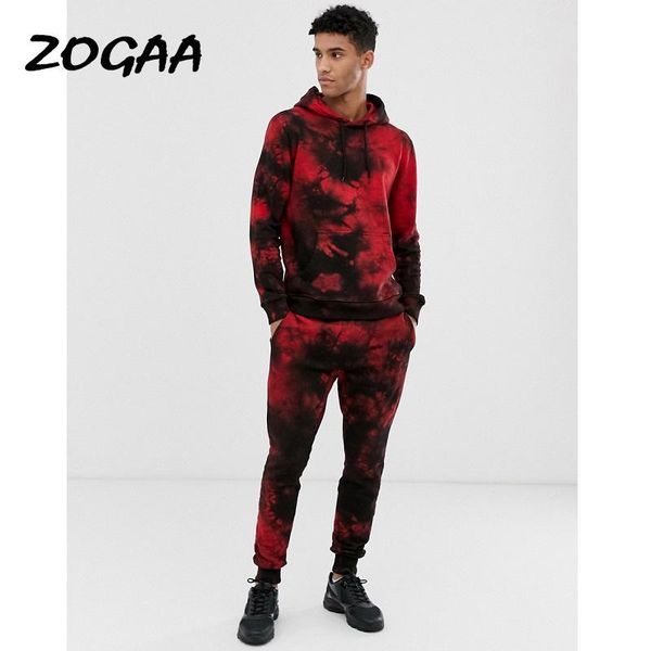 

zogaa sets men autumn winter new men's printed hooded casual sports suits tracksuits sweatsuit men clothing trendy plus size hot, Gray