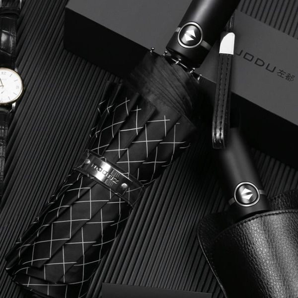 

umbrellas luxury umbrella men's full-automatic folding car windproof men business uv paraguas gift box set sy125