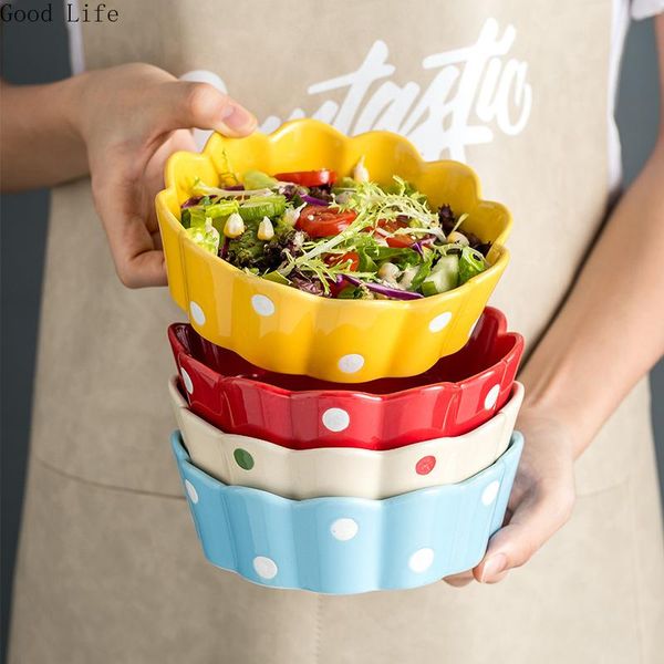 

bowls 400ml japanese light luxury ceramic fruit salad bowl dessert single cute creative personality rice household tableware